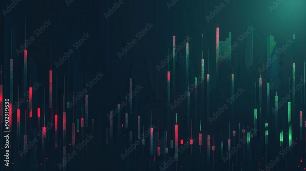 innocence stock market candlestick chart background with green and red ...