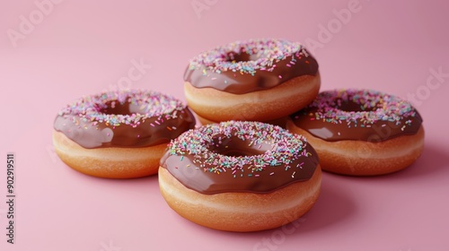 Donuts on a pink backdrop