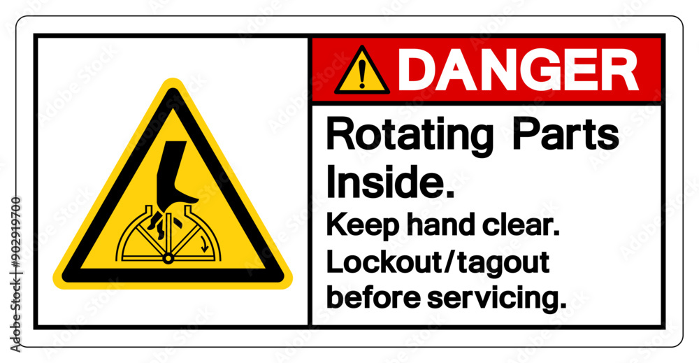 Danger Rotating Part Inside Keep Hand clear Symbol Sign, Vector Illustration, Isolate On White Background Label .EPS10 Danger Rotating Part Inside Keep Hand clear Symbol Sign, Vector Illustration, Isolate On White Background Label .EPS10
