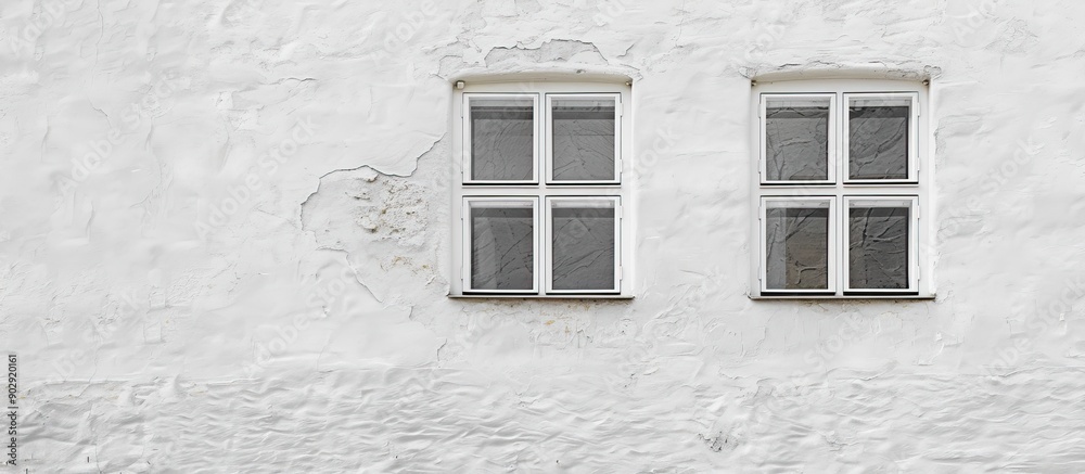 A white wall background with windows providing copy space image A white wall background with windows providing copy space image