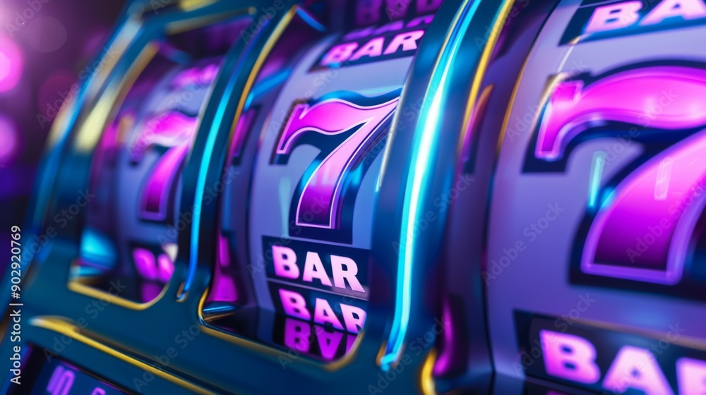 Slot Machine games with a jackpot three seven in a casino, one-armed bandit Slot Machine games with a jackpot three seven in a casino, one-armed bandit