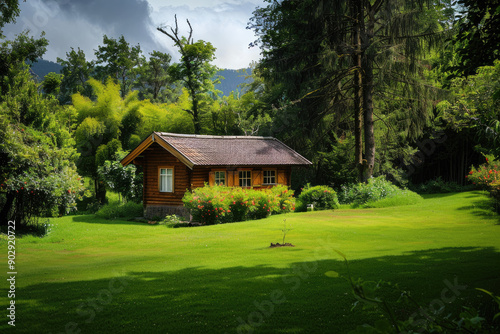 A peaceful cabin in lush countryside perfect for relaxation coaching sessions