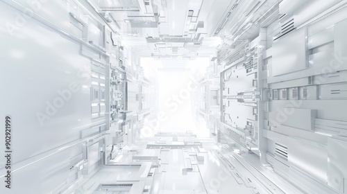 Abstract white and gray background design line tech illustration