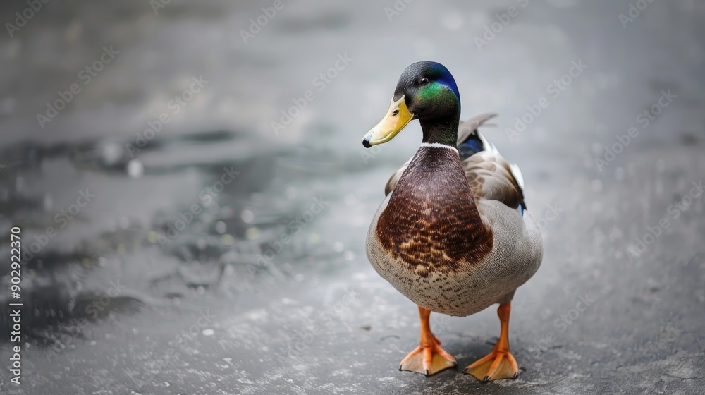 Duck against blank white backdrop Duck against blank white backdrop