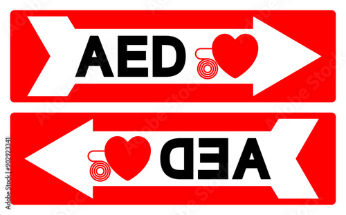 AED Symbol Sign, Vector Illustration, Isolate On White Background Label .EPS10