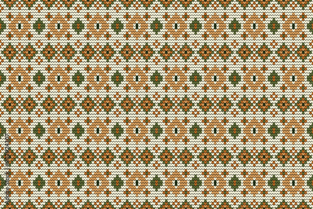 Seamless Knitted Pattern. Heart Cross Stitch Embroidery seamless pattern on background. Design for fashion texture,fabric,clothing,wrapping,print geometric ethnic oriental.