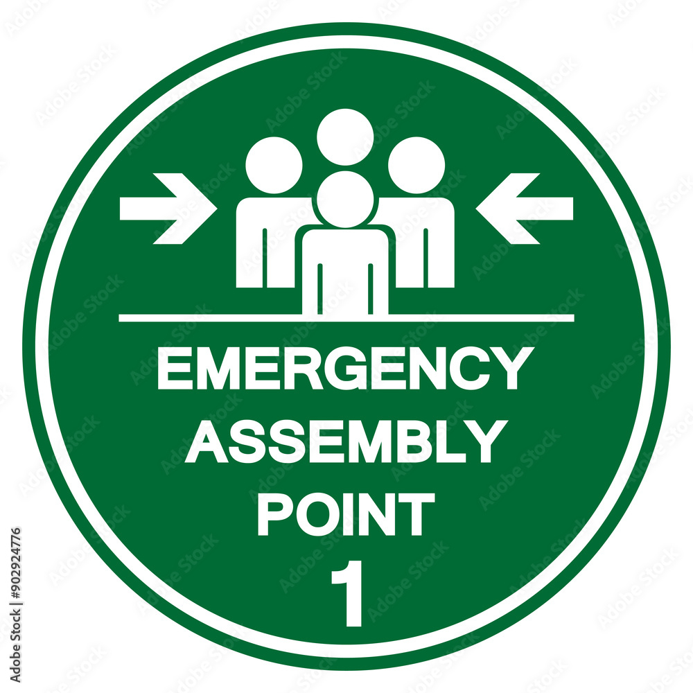 Emergency Assembly Point 1 Symbol Sign, Vector Illustration, Isolated On White Background Label .EPS10 Emergency Assembly Point 1 Symbol Sign, Vector Illustration, Isolated On White Background Label .EPS10