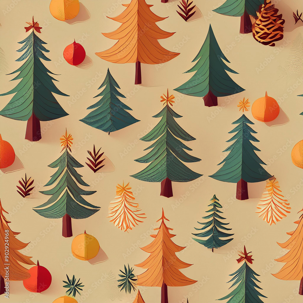 simple seamless decor pattern, 2d, cute, flat, illustration, Christmas, minimalism, decor focus simple seamless decor pattern, 2d, cute, flat, illustration, Christmas, minimalism, decor focus