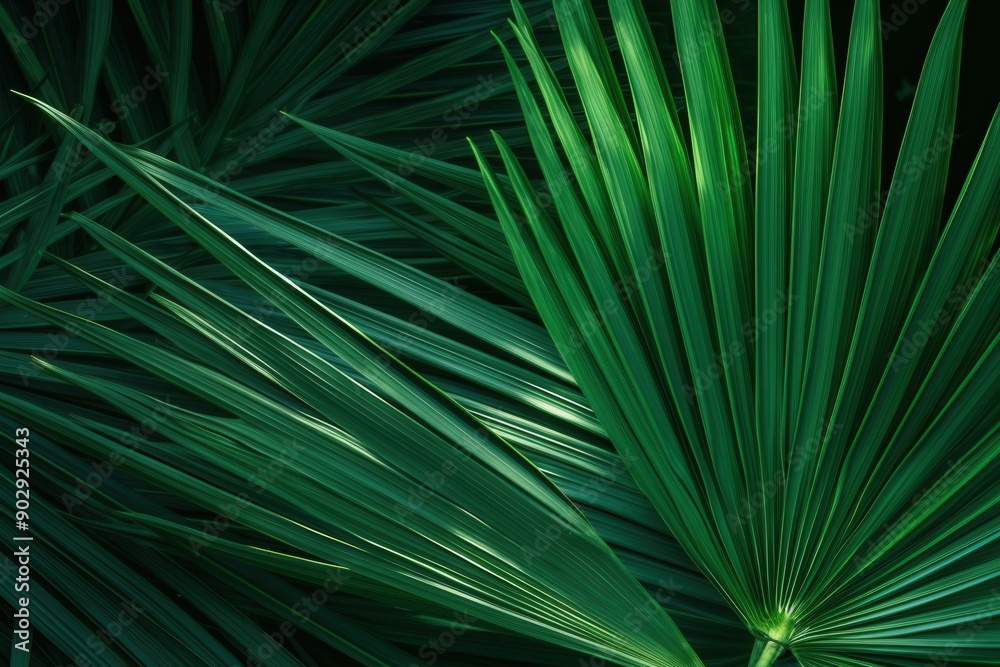 Obraz premium Green Palm Leaves Texture