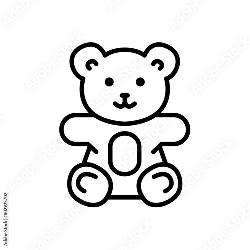 gummy bear, line style icon, isolated background