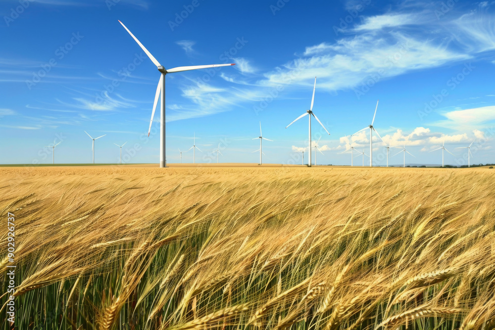 Wind Turbines in a Golden Field of Grain Wind Turbines in a Golden Field of Grain