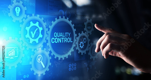 Quality control assurance standards business technology concept.