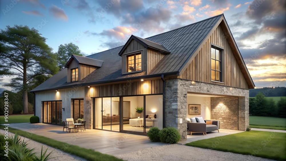 Modern Minimalism Meets Rustic Charm: A Renovated Farmhouse AI Generated Modern Minimalism Meets Rustic Charm: A Renovated Farmhouse AI Generated