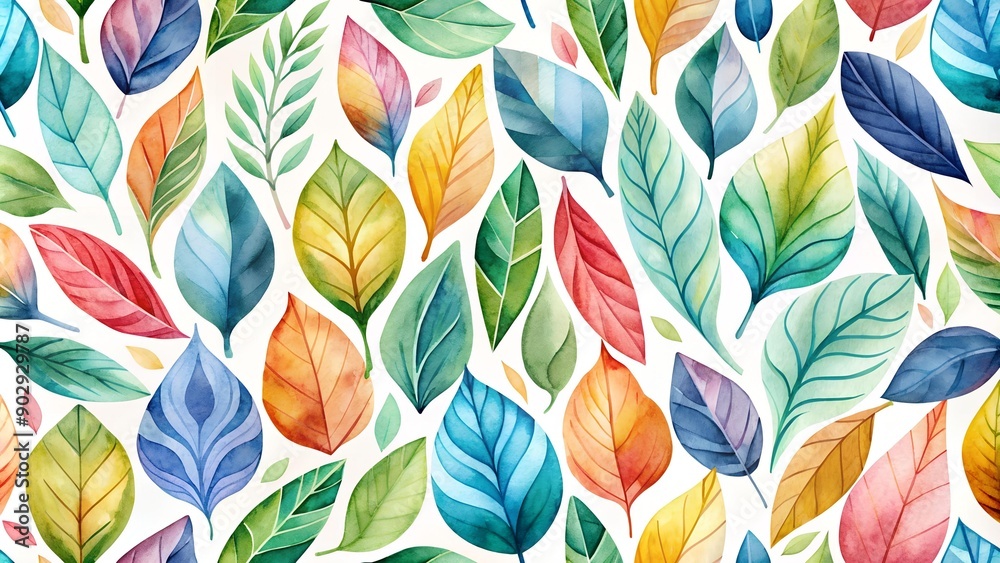 Abstract Watercolor Leaves: A Symphony of Hues generative AI Abstract Watercolor Leaves: A Symphony of Hues generative AI