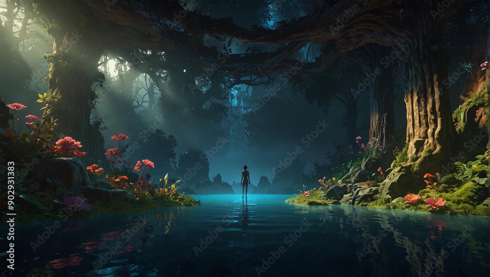 Magic fantasy artwork, Generative AI game art abstract fiction 3D world town city land Magic fantasy artwork, Generative AI game art abstract fiction 3D world town city land