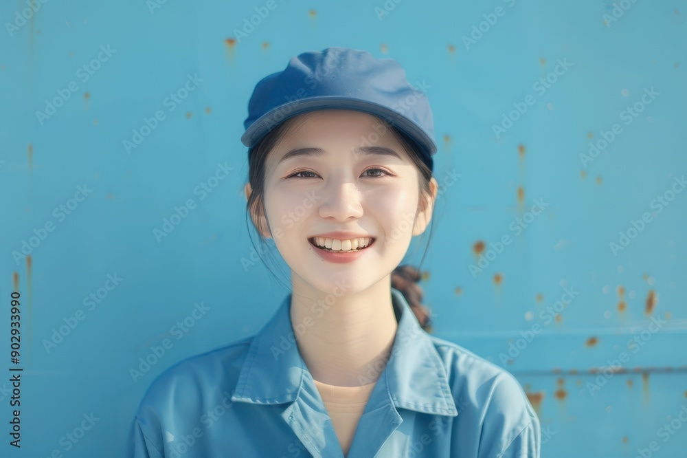 作業着を着た製造業関連の日本人女性(工場・修理・モノづくり・生産・転職) 作業着を着た製造業関連の日本人女性(工場・修理・モノづくり・生産・転職)