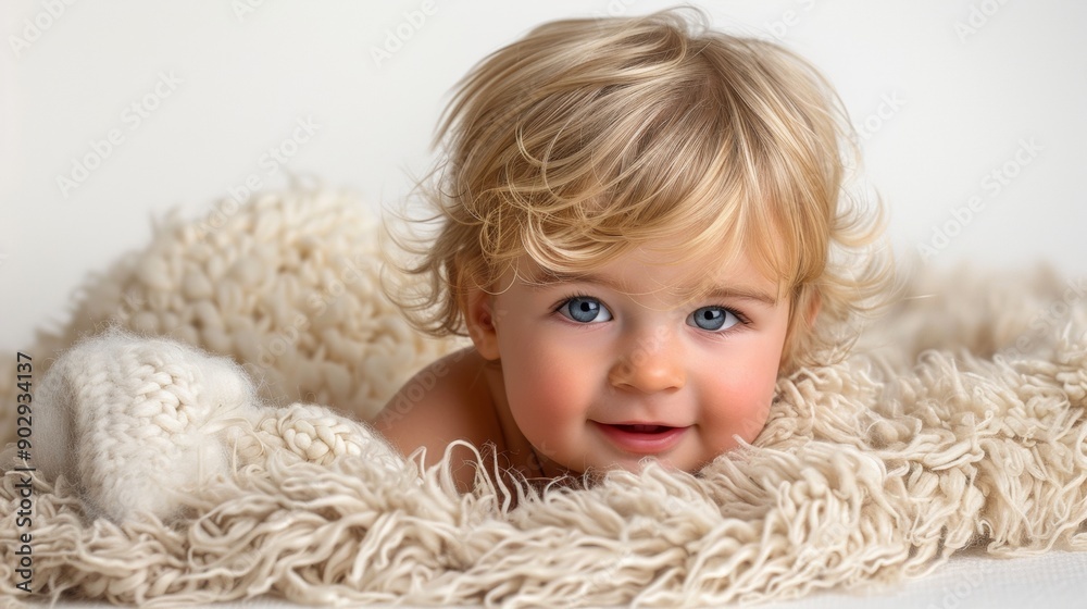 Adorable Child Snuggling with Teddy Bear in Cozy Bed Adorable Child Snuggling with Teddy Bear in Cozy Bed