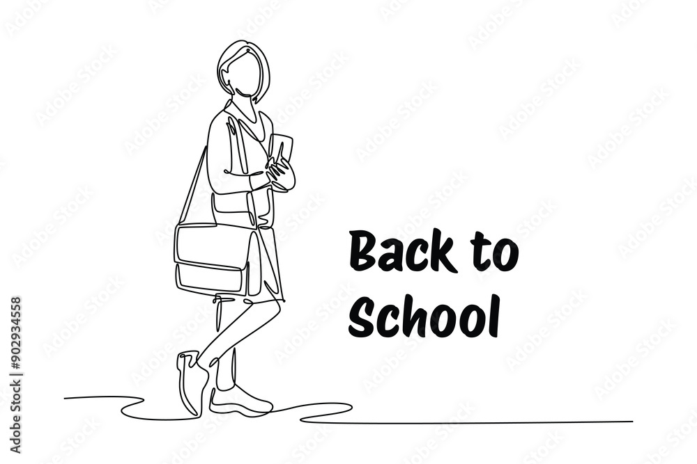 Back to school concept. Single line draw design vector graphic illustration. Back to school concept. Single line draw design vector graphic illustration.