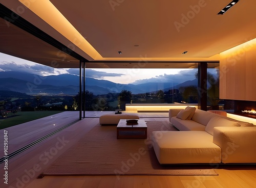 Wallpaper Mural Modern Home Interior Design With Mountain View Torontodigital.ca