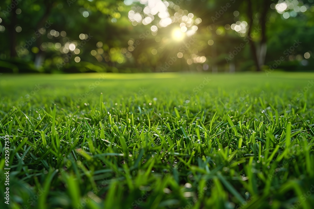 Lush Green Grass Glowing in the Morning Sunlight Lush Green Grass Glowing in the Morning Sunlight
