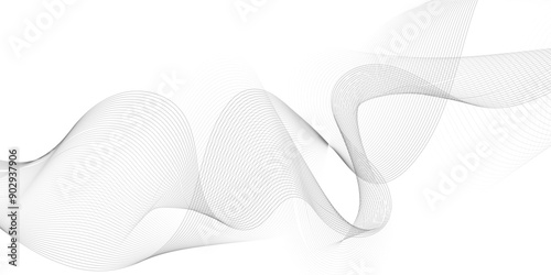 Abstract gray wavy lines Digital frequency track equalizer background. Curved wave smooth stripe seamless pattern. Wave lines created using blend tool. graphic design template banner business wave.