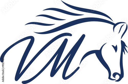 vm horse logo design