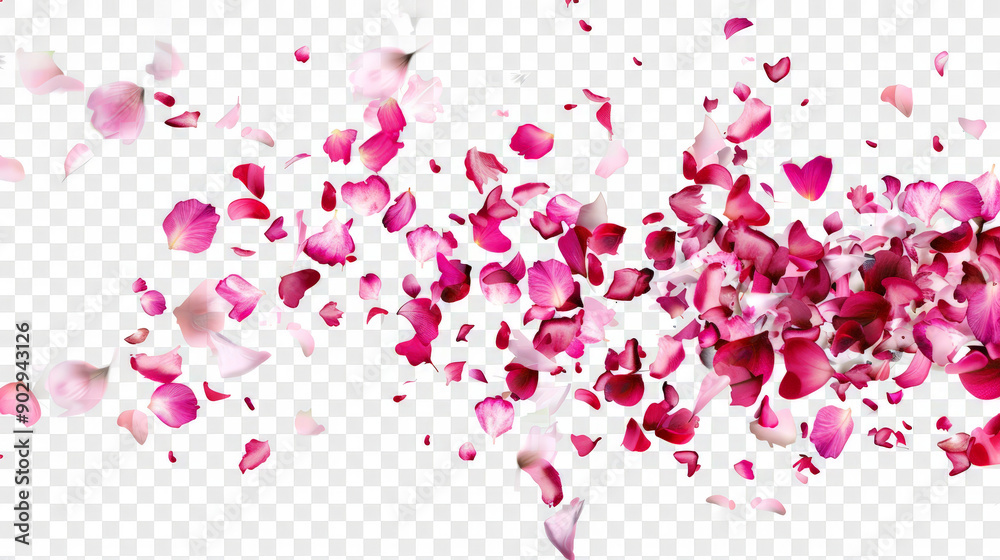 pink rose petals falling on white background isolated pink rose petals falling on white background isolated