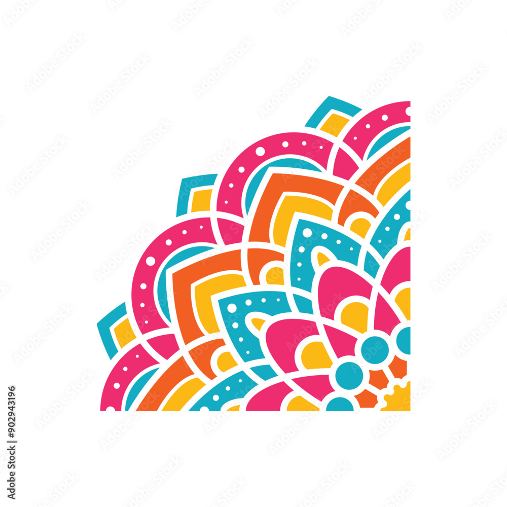 Obraz premium Mandala design element vector frame colorful