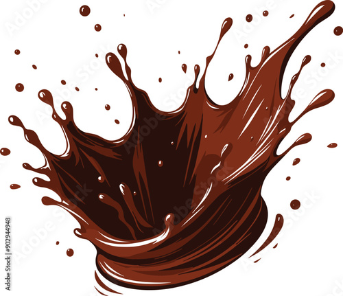 Adobe Illustrator Artwork vector illustration of a chocolate liquid splash