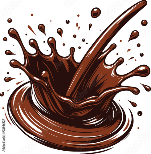Adobe Illustrator Artwork vector illustration of a chocolate liquid splash