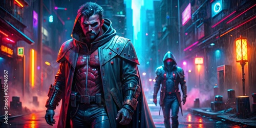 Cyberpunk Heroes in Neon City