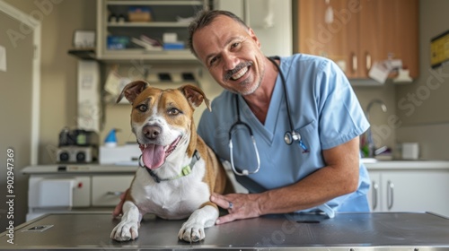 The Veterinarian and Dog photo