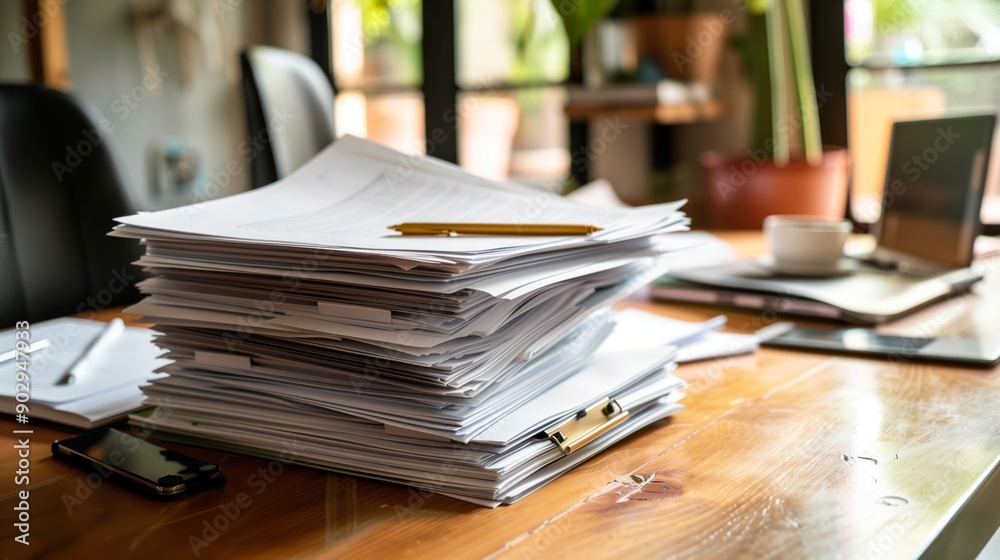 Una scrivania in disordine con pile di libri, carte e documenti, che riflette un ambiente di studio o lavoro intenso e disorganizzato. Perfetto per illustrare caos e produttività. Una scrivania in disordine con pile di libri, carte e documenti, che riflette un ambiente di studio o lavoro intenso e disorganizzato. Perfetto per illustrare caos e produttività.