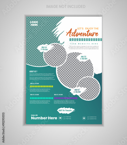 Modern poster travel flyer design template bundle. Editable tour poster template