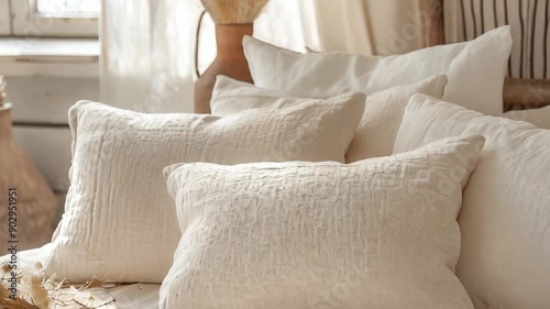 white linen pillow in the interior of the room