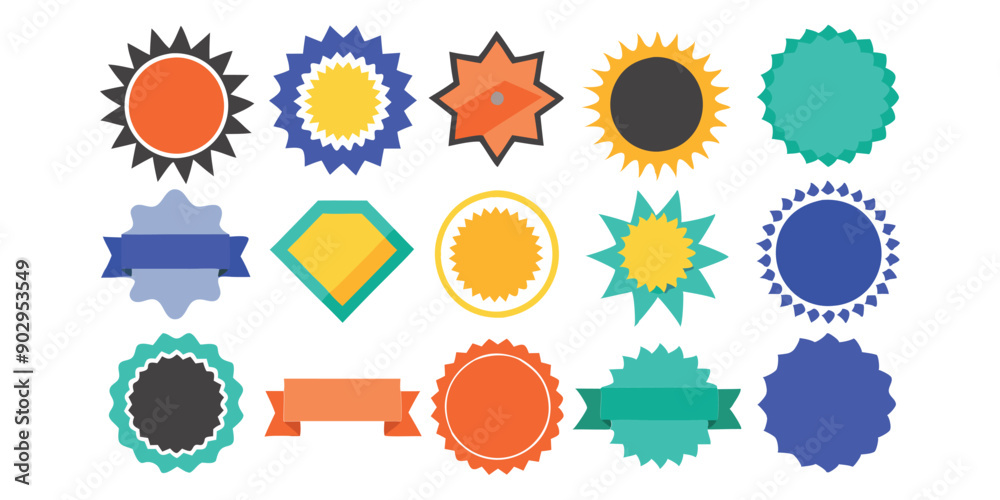 Coupon bundle for sale with blank labels. In vector format, starburst ...