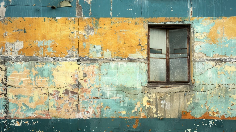 Naklejka premium texture colored wall of an old building in a big city, generative ai