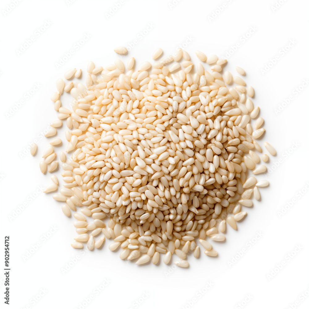 White Sesame Seeds Isolated on White Background White Sesame Seeds Isolated on White Background