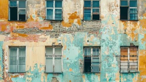 texture colored wall of an old building in a big city, generative ai