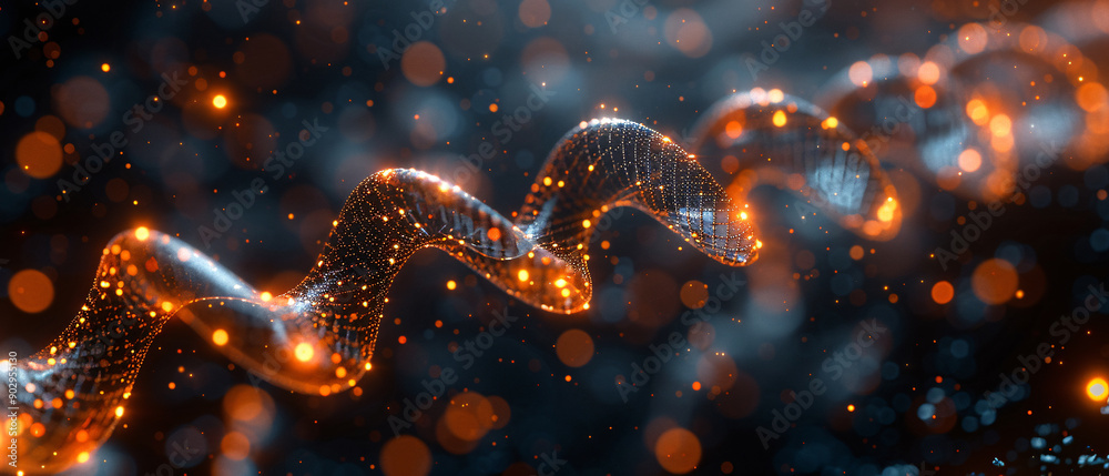 Abstract Glowing Orange Spiral with Bokeh Lights Abstract Glowing Orange Spiral with Bokeh Lights
