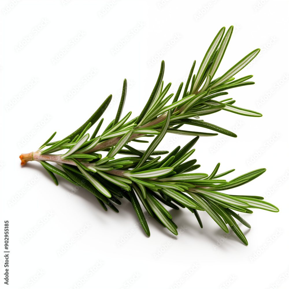Fototapeta premium Fresh Rosemary Sprig Isolated on White Background