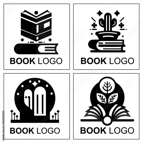 Book Logo Design as like modern school, university, academy silhouette