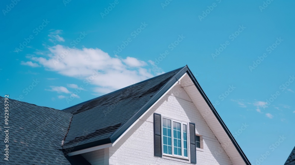 beautiful American style house with a blue sky beautiful American style house with a blue sky