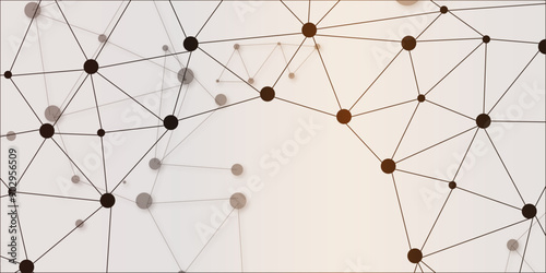 Technology abstract white digital background of connected dot with irregular stock lines. Network Connecting dot polygon background. Concept of Networking technology and futuristic style.