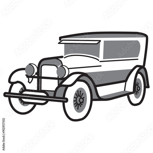 simple illustration of a vintage car