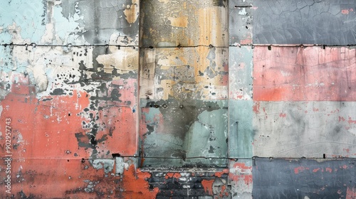 texture colored wall of an old building in a big city, generative ai