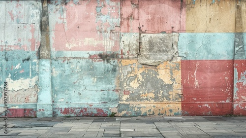 texture colored wall of an old building in a big city, generative ai