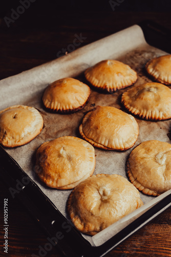 Hand Pies with Green Onion and Mushrooms photo