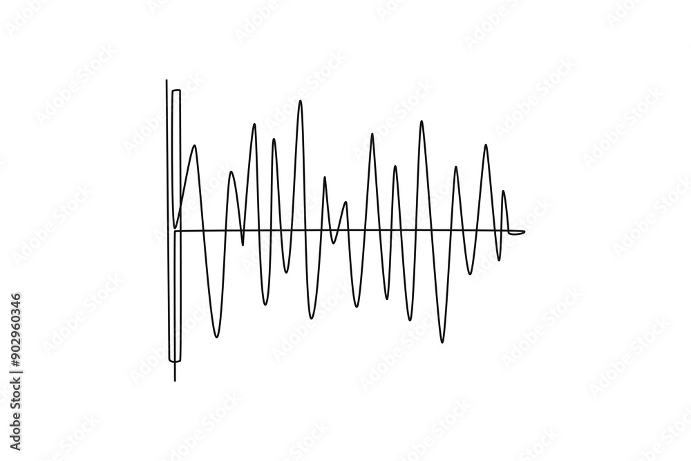 Statistics graph concept. Single line draw design vector graphic illustration. Statistics graph concept. Single line draw design vector graphic illustration.