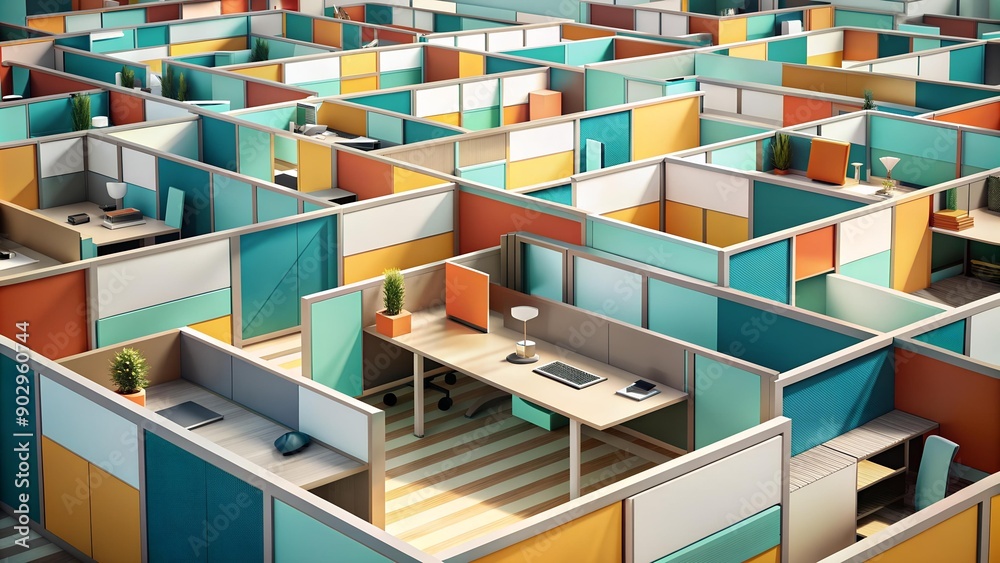 The Monotony of Cubicles: A Geometric Abstraction of Office Space Generative AI The Monotony of Cubicles: A Geometric Abstraction of Office Space Generative AI